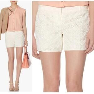 NWT The Limited Tailored Shorts crochet detail ivory cream 12